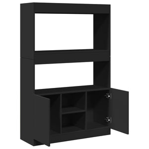 vidaXL Highboard Black 92x33x140 cm Engineered Wood