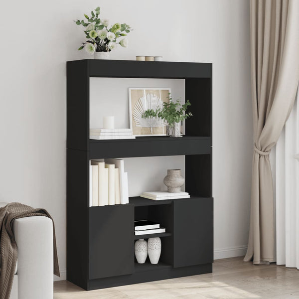 vidaXL Highboard Black 92x33x140 cm Engineered Wood