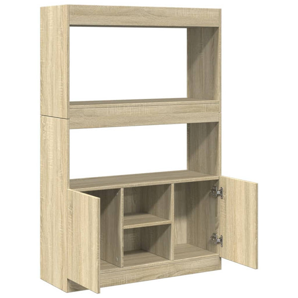 vidaXL Highboard Sonoma Oak 92x33x140 cm Engineered Wood