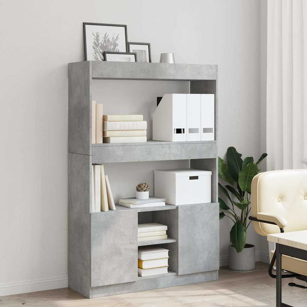 vidaXL Highboard Concrete Gray 92x33x140 cm Engineered Wood