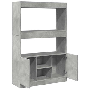 vidaXL Highboard Concrete Gray 92x33x140 cm Engineered Wood