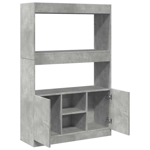 vidaXL Highboard Concrete Gray 92x33x140 cm Engineered Wood
