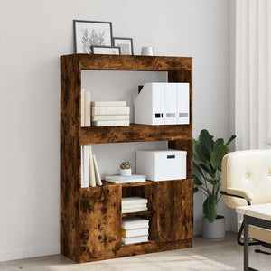 vidaXL Highboard Smoked Oak 92x33x140 cm Engineered Wood