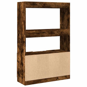 vidaXL Highboard Smoked Oak 92x33x140 cm Engineered Wood