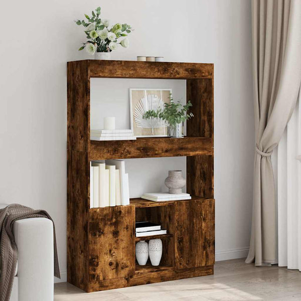 vidaXL Highboard Smoked Oak 92x33x140 cm Engineered Wood