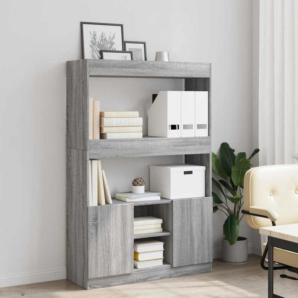 vidaXL Highboard Grey Sonoma 92x33x140 cm Engineered Wood
