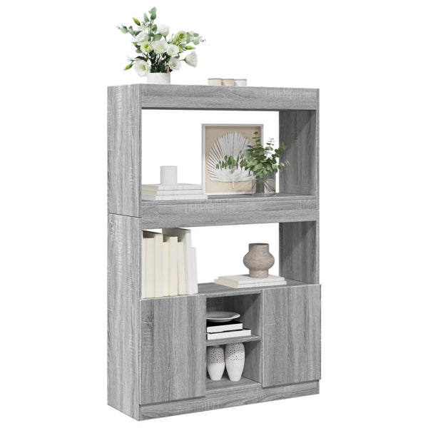 vidaXL Highboard Grey Sonoma 92x33x140 cm Engineered Wood