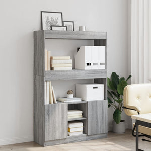 vidaXL Highboard Grey Sonoma 92x33x140 cm Engineered Wood