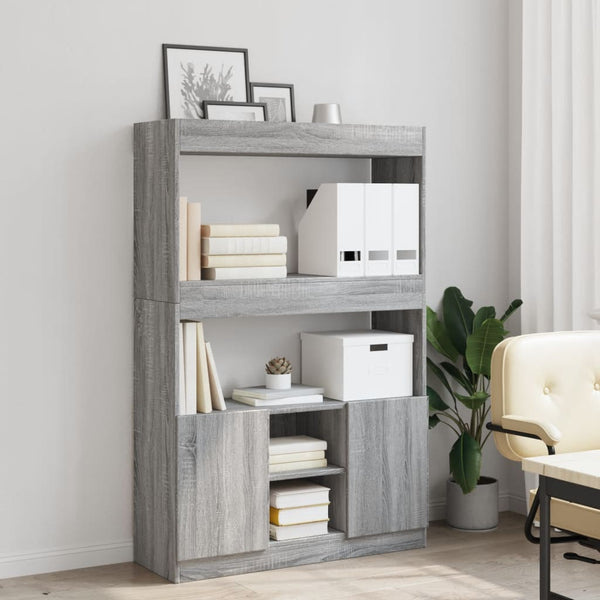 vidaXL Highboard Grey Sonoma 92x33x140 cm Engineered Wood