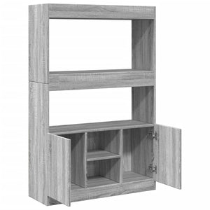 vidaXL Highboard Grey Sonoma 92x33x140 cm Engineered Wood