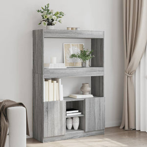 vidaXL Highboard Grey Sonoma 92x33x140 cm Engineered Wood