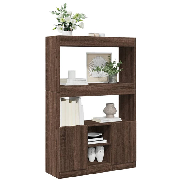 vidaXL Highboard Brown Oak Look 92x33x140 cm Engineered Wood