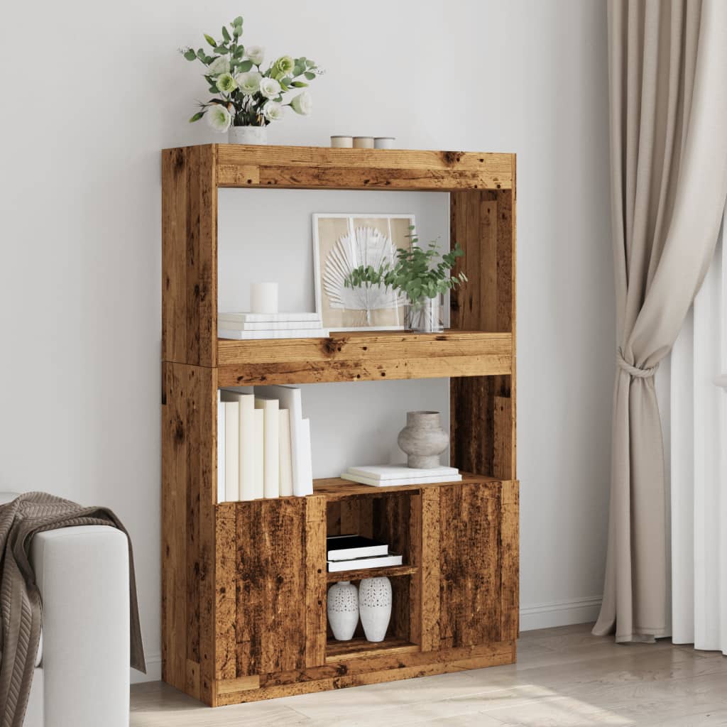 vidaXL Highboard Reclaimed Wood Look 92x33x140 cm Engineered Wood