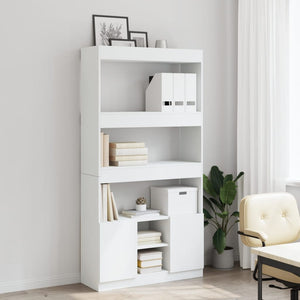 vidaXL Highboard White 92x33x180 cm Engineered Wood