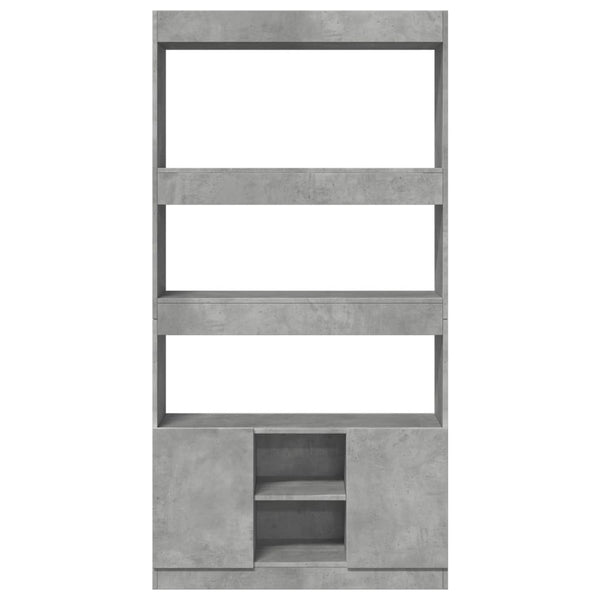 vidaXL Highboard Concrete Grey 92x33x180 cm Engineered Wood