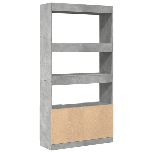 vidaXL Highboard Concrete Grey 92x33x180 cm Engineered Wood