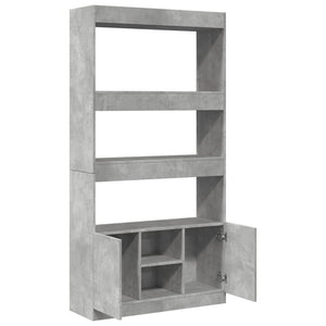 vidaXL Highboard Concrete Grey 92x33x180 cm Engineered Wood