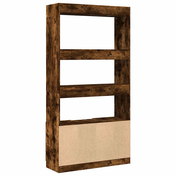 vidaXL Highboard Smoked Oak 92x33x180 cm Engineered Wood