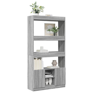 vidaXL Highboard Grey Sonoma 92x33x180 cm Engineered Wood