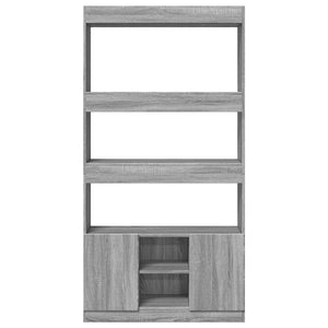 vidaXL Highboard Grey Sonoma 92x33x180 cm Engineered Wood