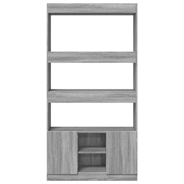 vidaXL Highboard Grey Sonoma 92x33x180 cm Engineered Wood