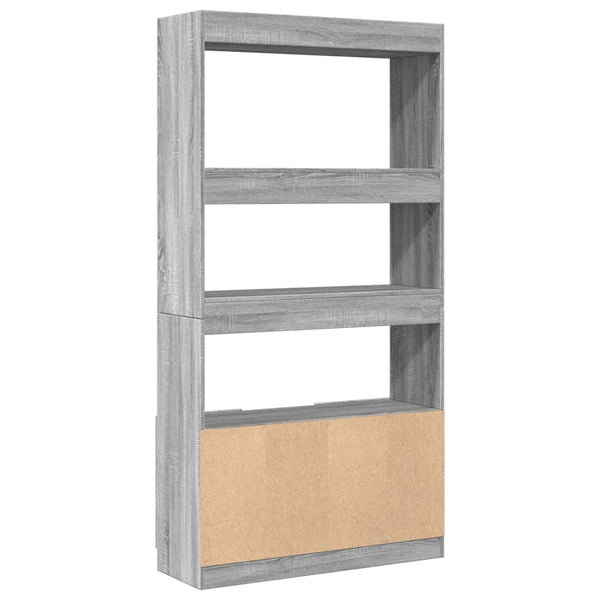vidaXL Highboard Grey Sonoma 92x33x180 cm Engineered Wood