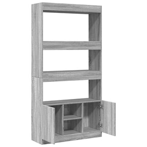 vidaXL Highboard Grey Sonoma 92x33x180 cm Engineered Wood