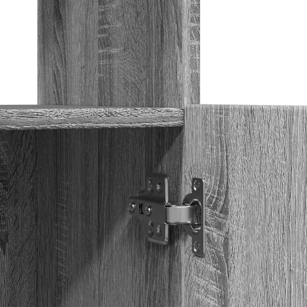 vidaXL Highboard Grey Sonoma 92x33x180 cm Engineered Wood