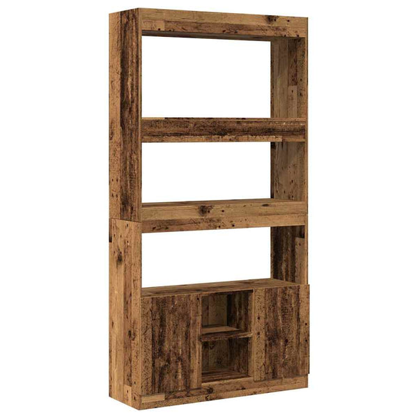 vidaXL Highboard Reclaimed Wood Look 92x33x180 cm Engineered Wood