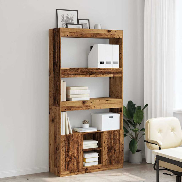 vidaXL Highboard Reclaimed Wood Look 92x33x180 cm Engineered Wood