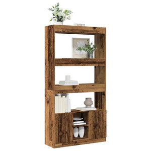 vidaXL Highboard Reclaimed Wood Look 92x33x180 cm Engineered Wood