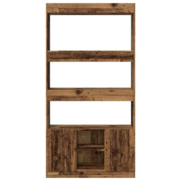 vidaXL Highboard Reclaimed Wood Look 92x33x180 cm Engineered Wood