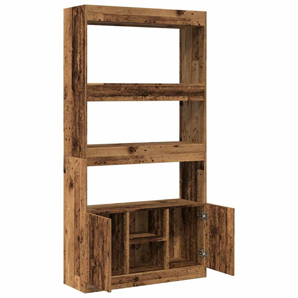 vidaXL Highboard Reclaimed Wood Look 92x33x180 cm Engineered Wood