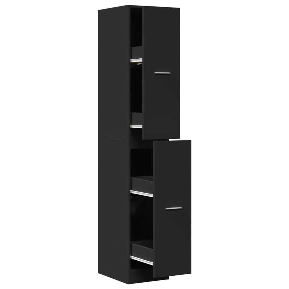 vidaXL Tall Cabinet Black 30x41x174.5 cm Engineered Wood