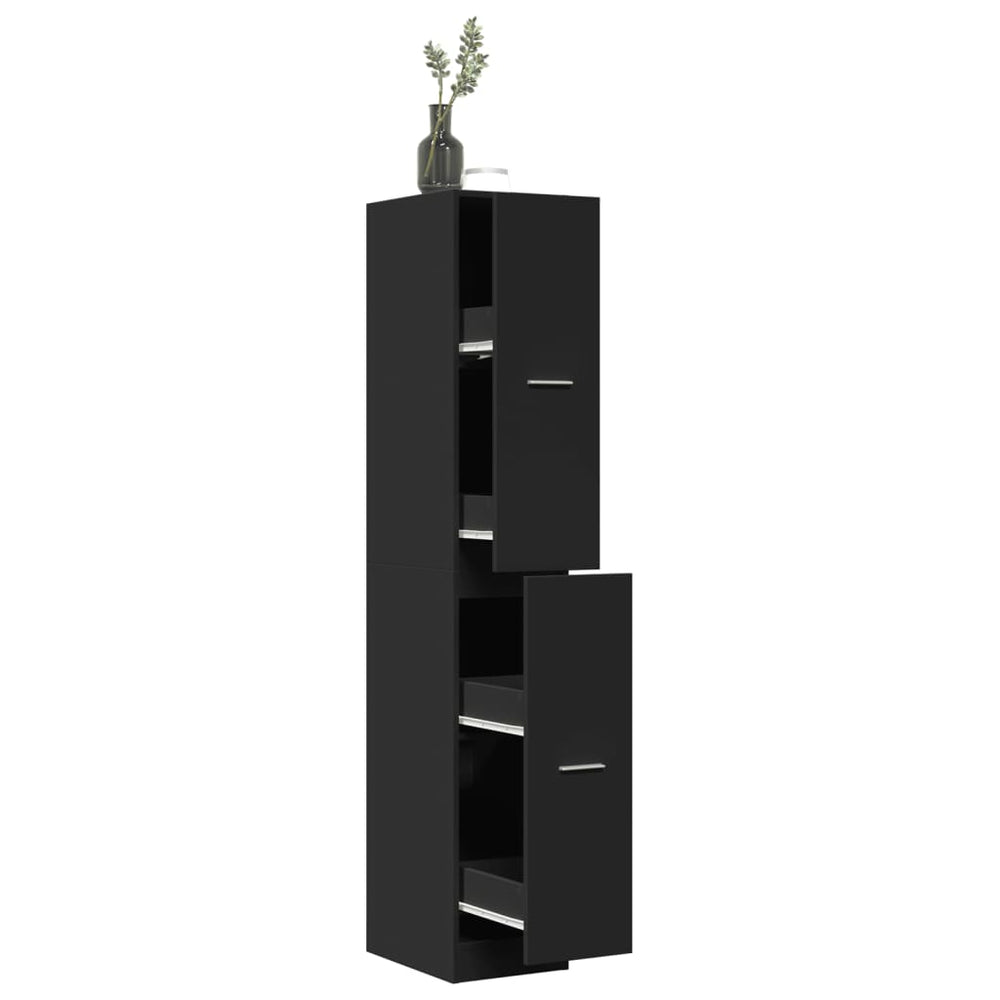vidaXL Tall Cabinet Black 30x41x174.5 cm Engineered Wood