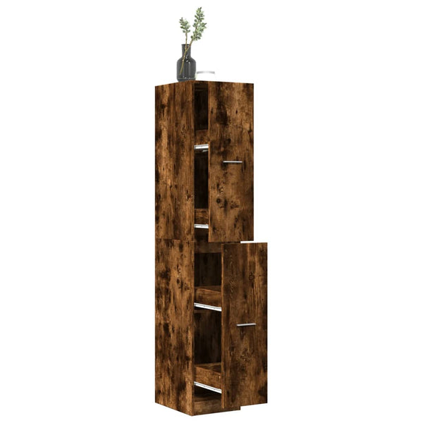 vidaXL Tall Cabinet Smoked Oak 30x41x174.5 cm Engineered Wood