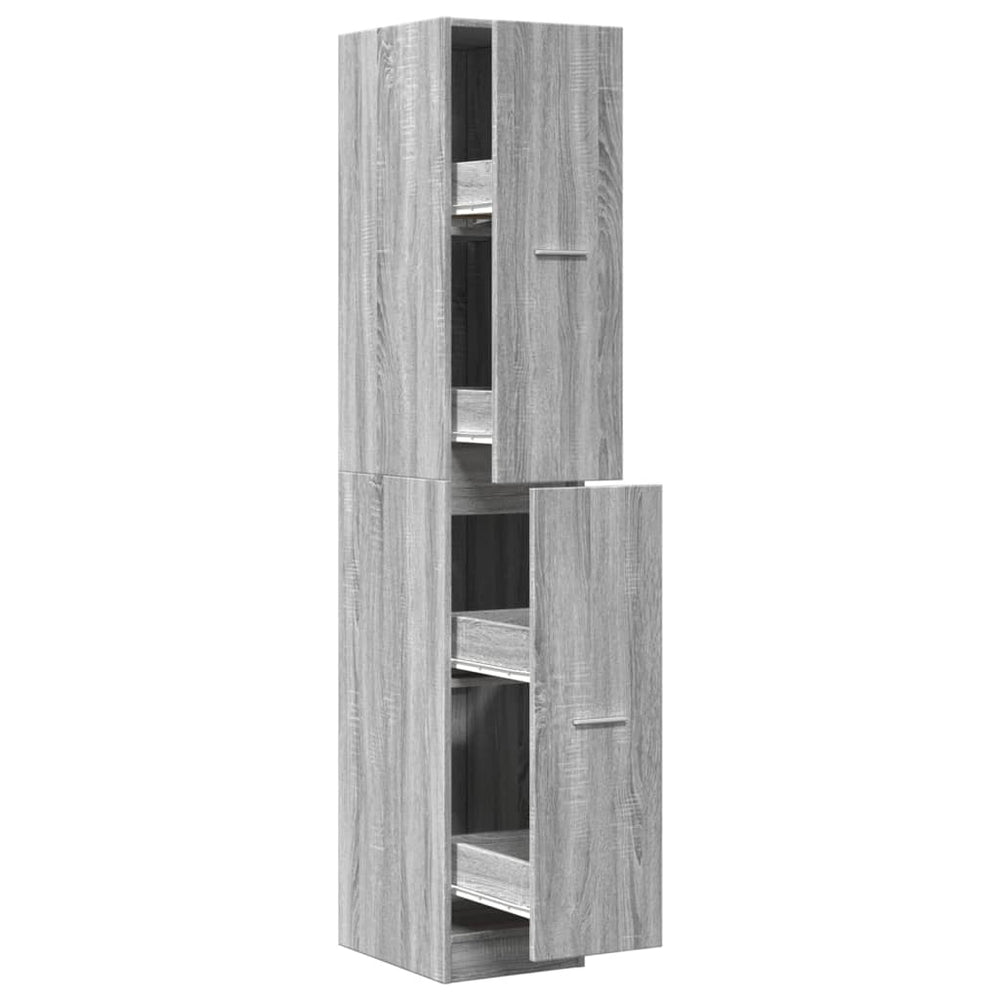 vidaXL Tall Bathroom Cabinet Gray Sonoma 30x41x174.5 cm Engineered Wood
