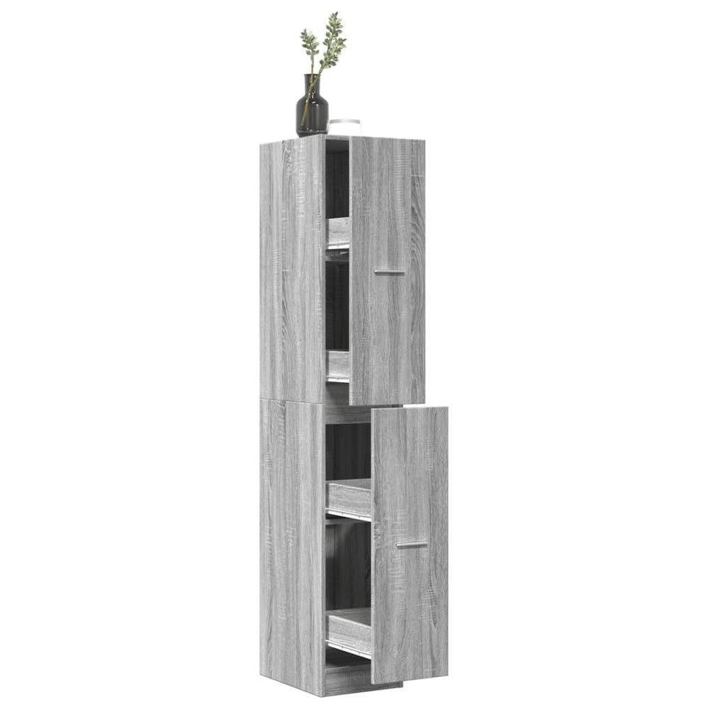 vidaXL Tall Bathroom Cabinet Gray Sonoma 30x41x174.5 cm Engineered Wood