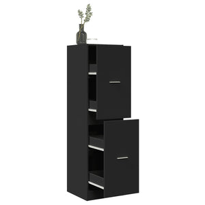 vidaXL Tall Cabinet Black 40x41x144.5 cm Engineered Wood