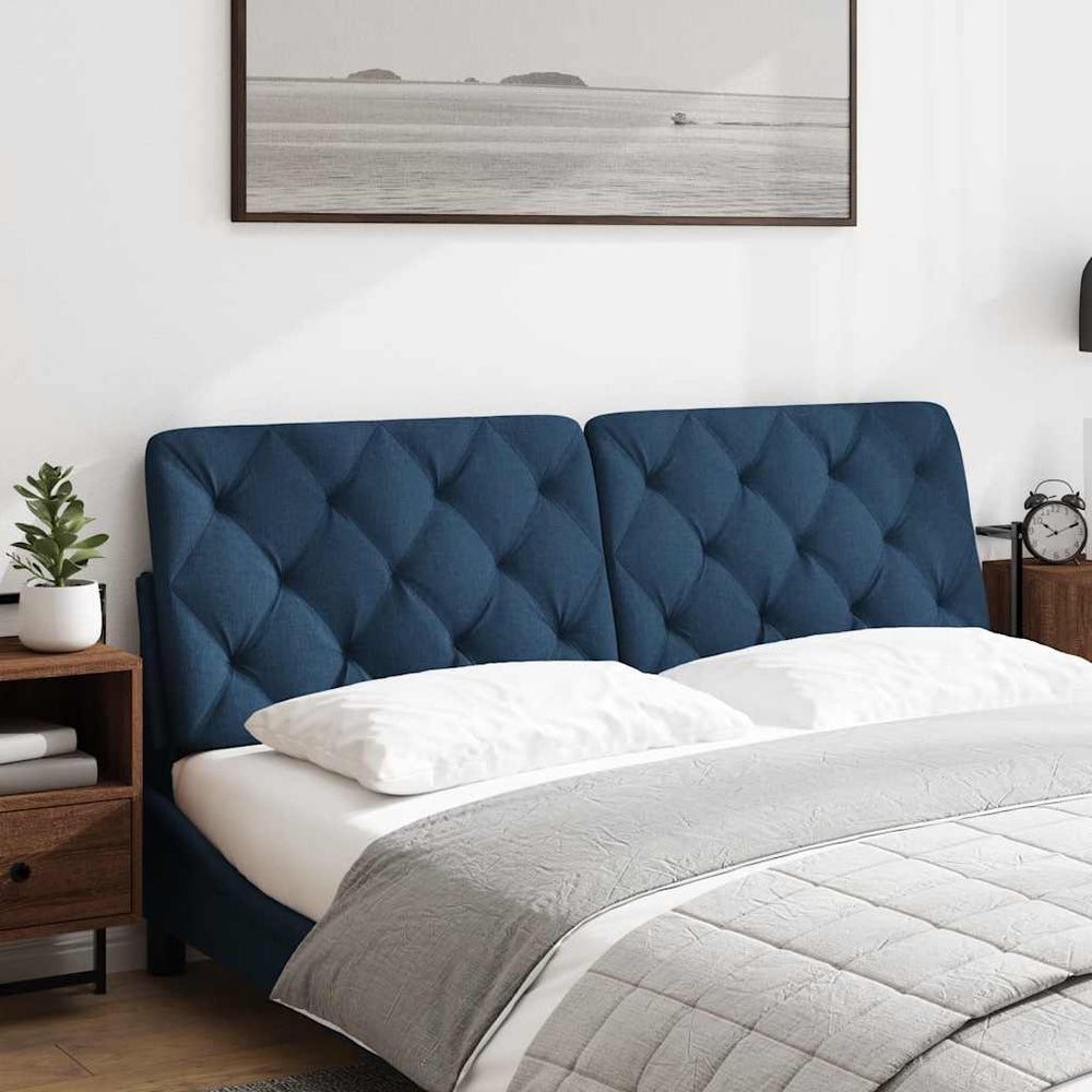 vidaXL Headboard Cushion Blue 160 cm Fabric
