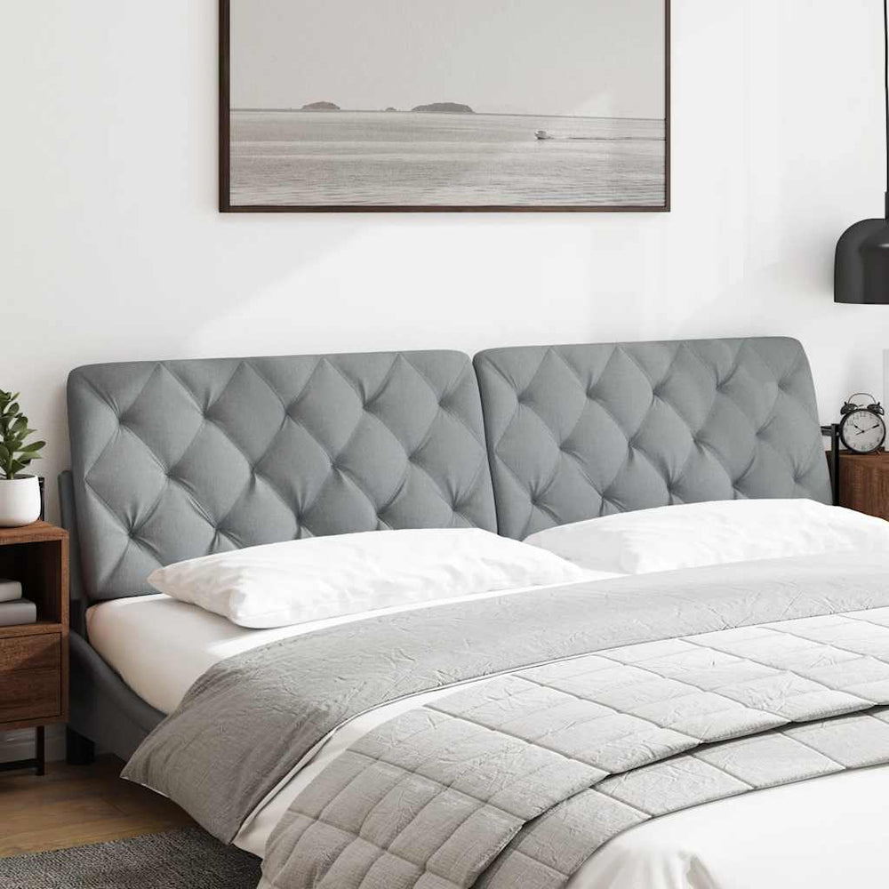 vidaXL Headboard Cushion Light Grey 200 cm Fabric