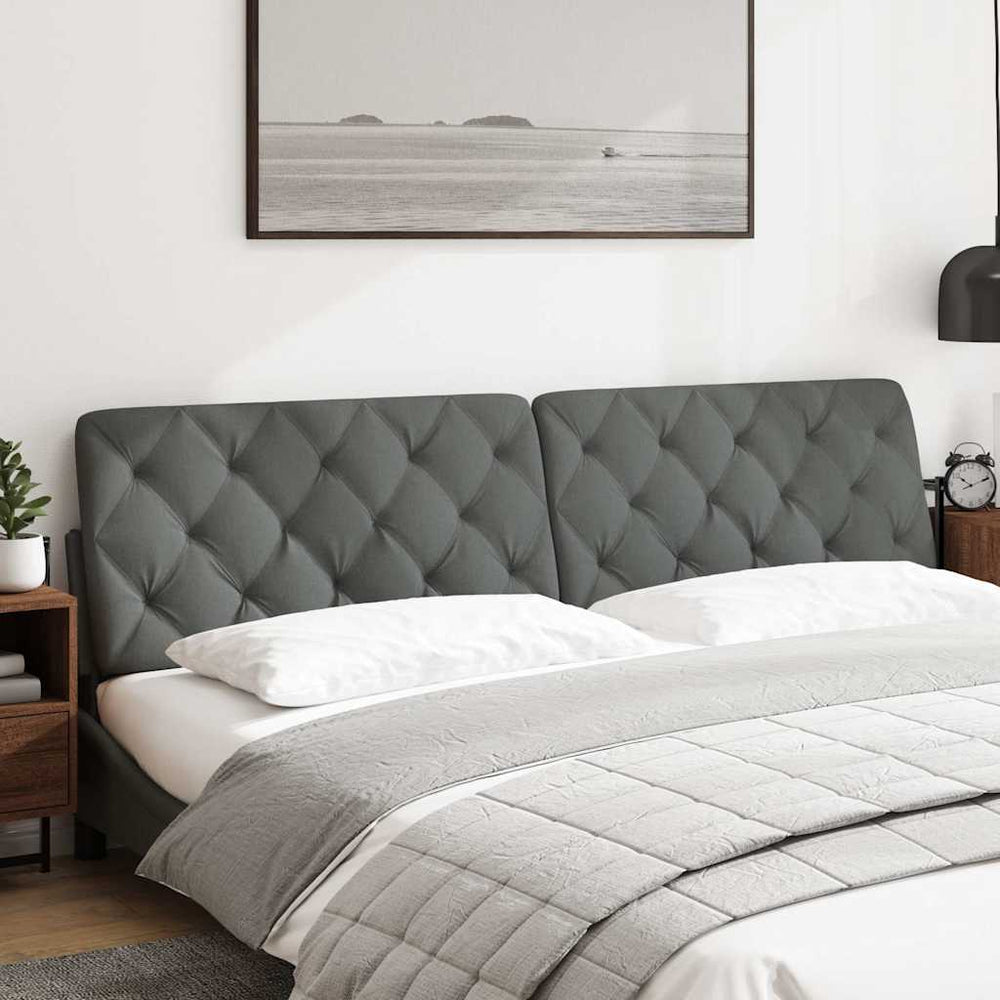 vidaXL Headboard Cushion Dark Grey 200 cm Fabric