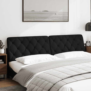 vidaXL Headboard Cushion Black 200 cm Fabric