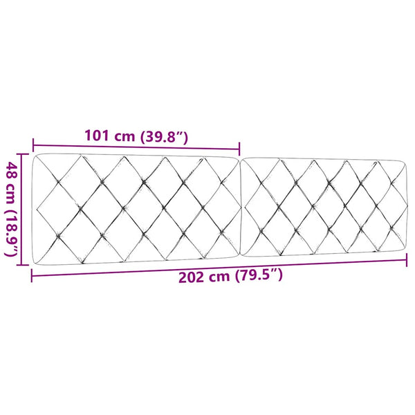 vidaXL Headboard Cushion Blue 200 cm Fabric