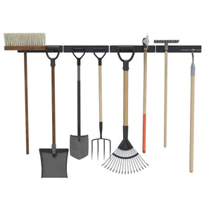 Gerätehalter Wandmontage Schwarz 4er Set
