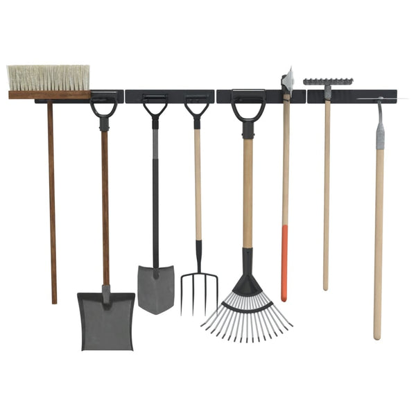 Gerätehalter Wandmontage Schwarz 4er Set