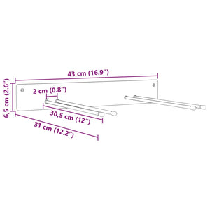 Gerätehalter Wandmontage, 8er Set, Schwarz