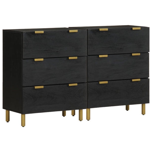 vidaXL Sideboards 2 pcs. Black 60x33x75 cm Engineered Wood