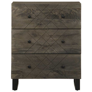 vidaXL Sideboards 2 pcs. Black 60x33x75 cm Solid Mango Wood
