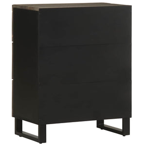 vidaXL Sideboards 2 pcs. Black 60x33x75 cm Solid Mango Wood